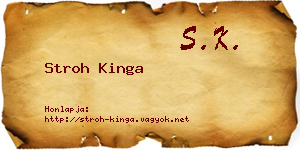 Stroh Kinga névjegykártya