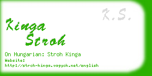 kinga stroh business card